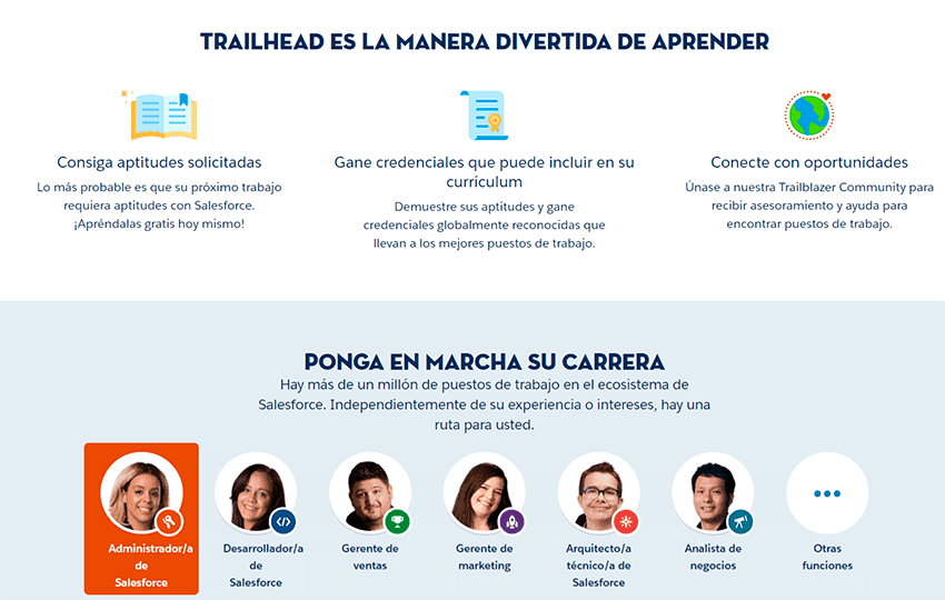 Landingpage de web trailhead